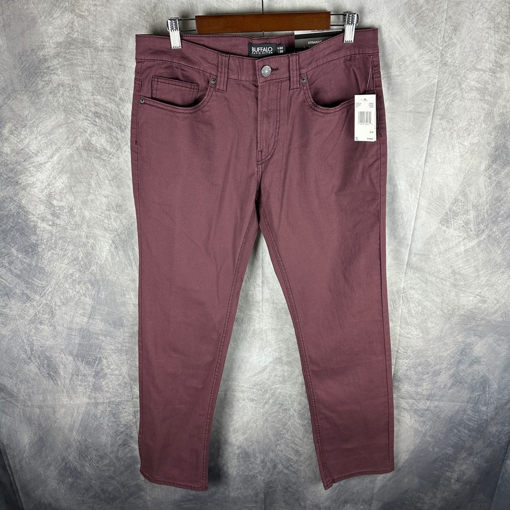 Buffalo David Bitton Straight Six Burgundy Pants Mens 32x32 BPMD22066 New